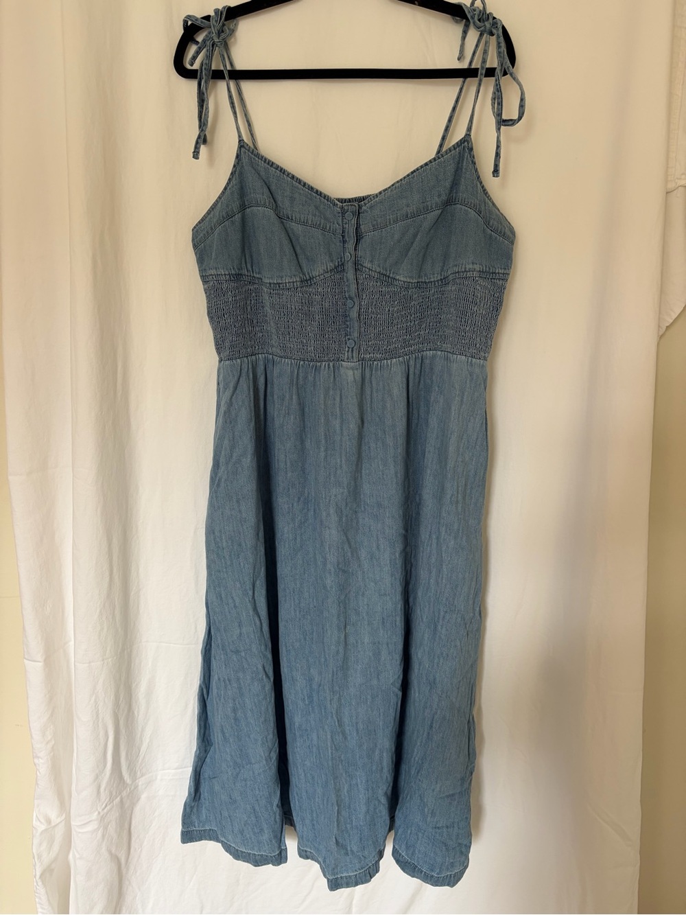 GAP Chambray Midi Sundress with Tie Straps